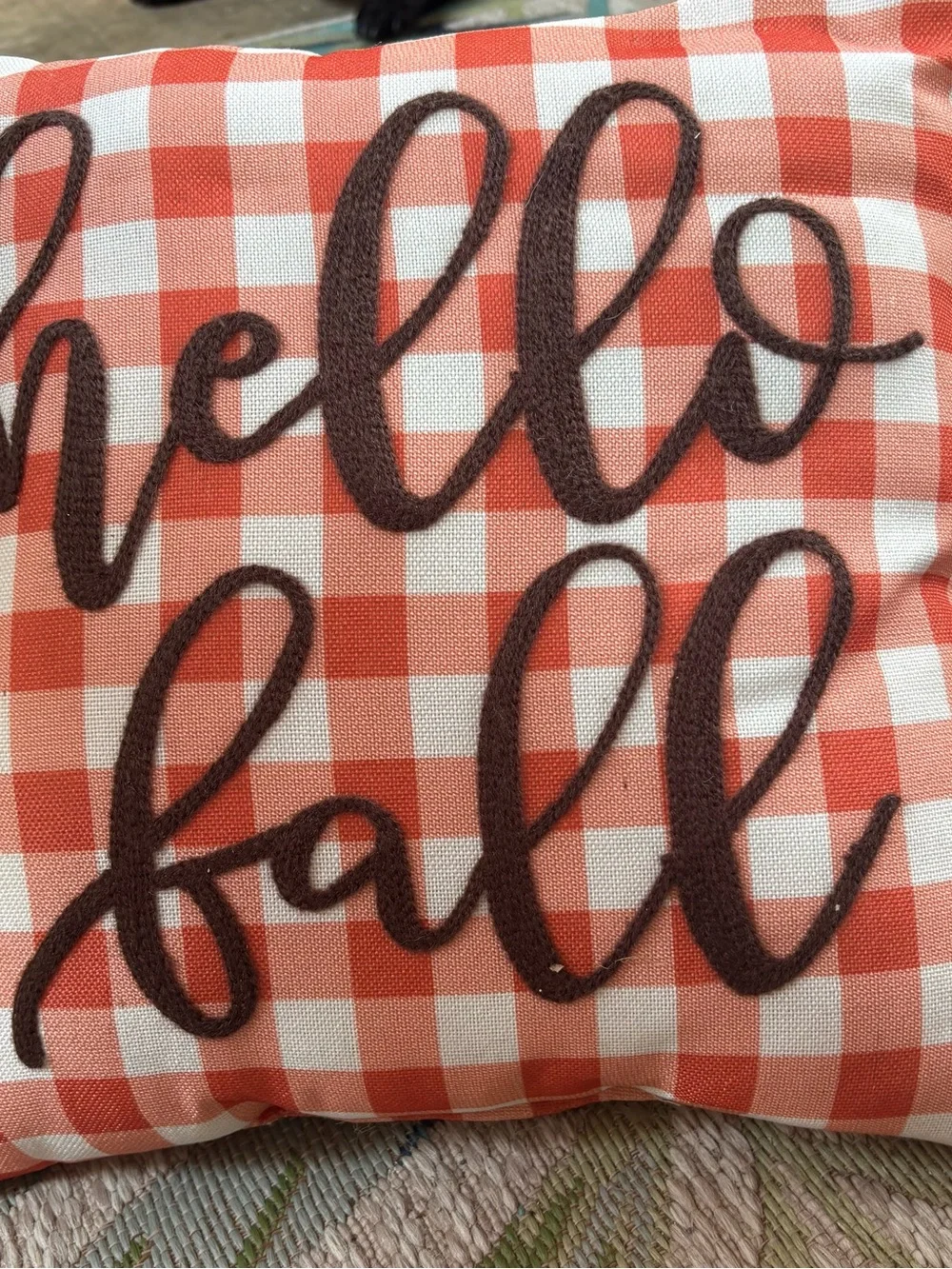 Two Fall gingham pillows- Seasonal Accent